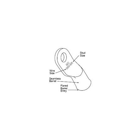 Molex Wire Terminal, #10 Stud Size, 6 AWG, Bare Insulated, Crimp Termination Only 19221-0424